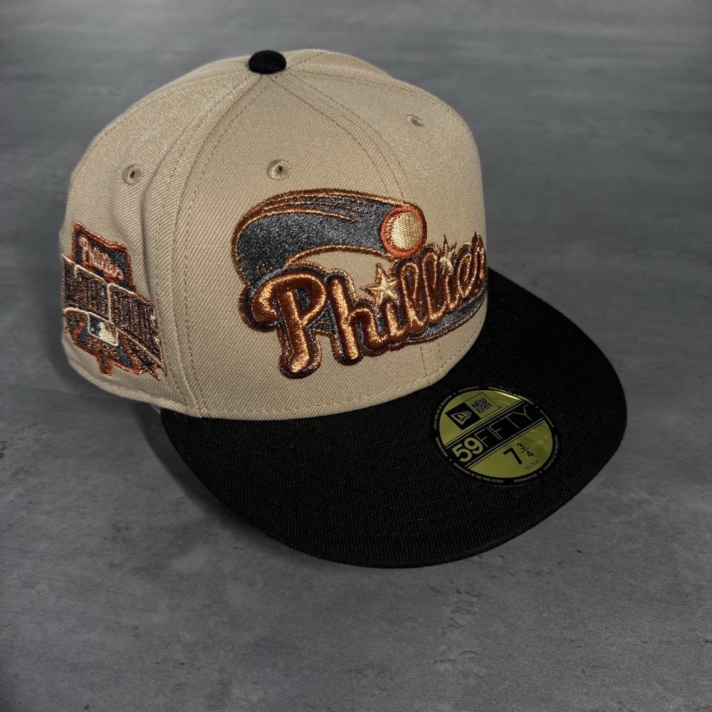 Hat Club Philadelphia Phillies New Era‎ Cap 7 3/4 Copper Metallic Silver Black